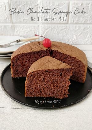 Foto resep Basic Chocolate Sponge Cake, No Butter, No Oil, No Milk