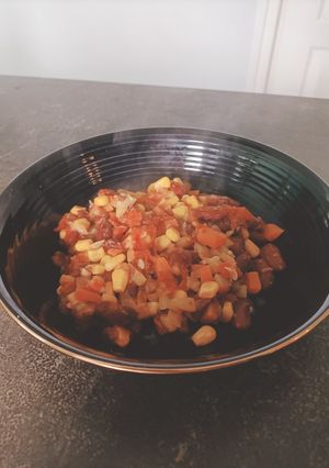 Une photo de Chili con carne végétarien