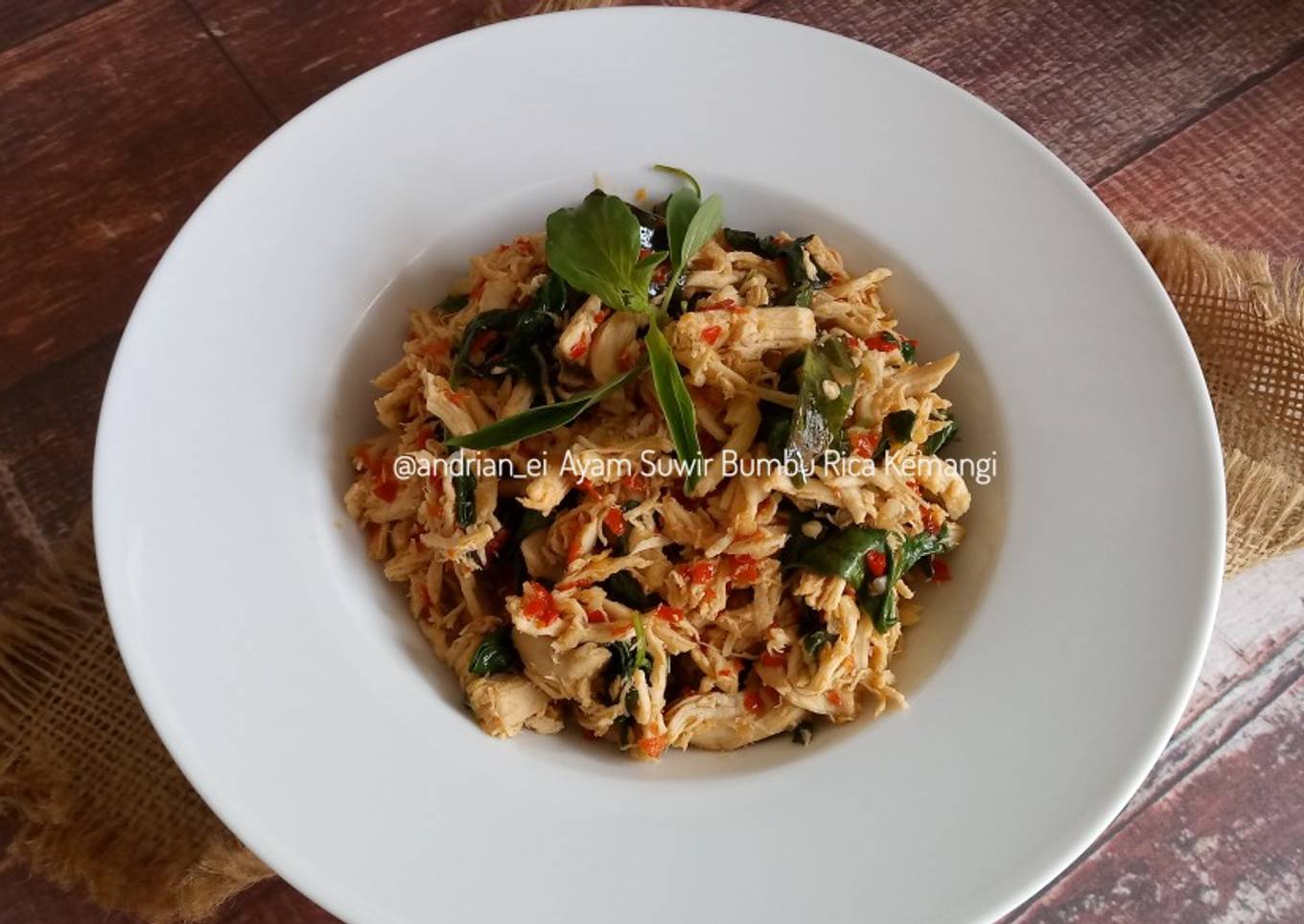 Ayam Suwir Bumbu Rica Kemangi