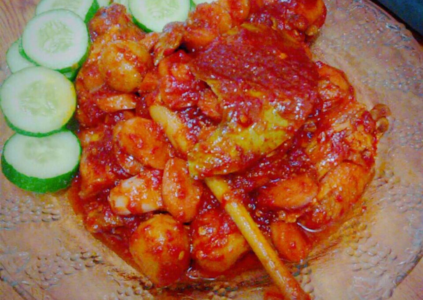 Balado ayam baso+sosis