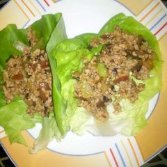 A picture of asian lettuce wraps.