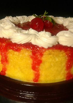 Foto resep Cheddar Cheese Cake with Strawberry Jam