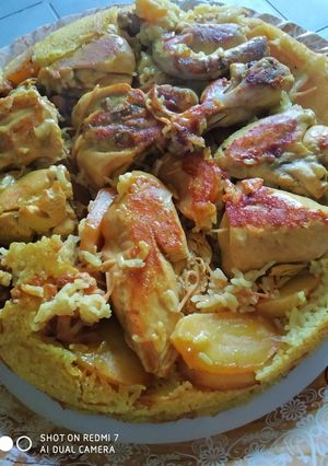 صورة لوصفة مقلوبة بالدجاج