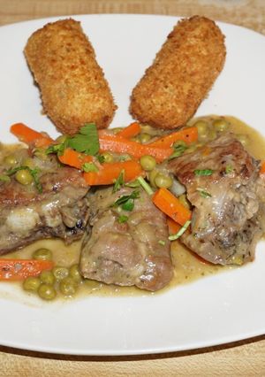 A picture of Pork Ribs with Peas, Jon Style.