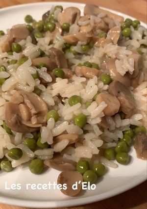 Une photo de Risotto champignons / petits pois du Cookeo