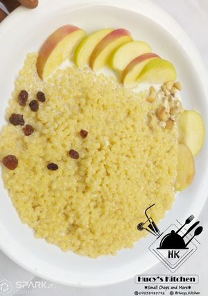 A picture of Pearl couscous pap.