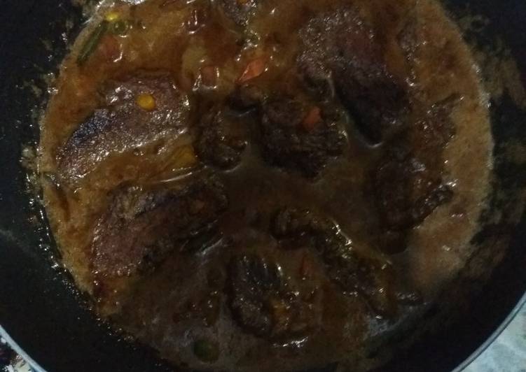 Daging gepuk semur sederhana