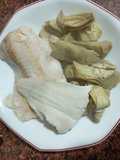 Merluza al vapor con alcachofas (one pot)