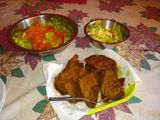 Hoy algo simple, milanesa con ensalada