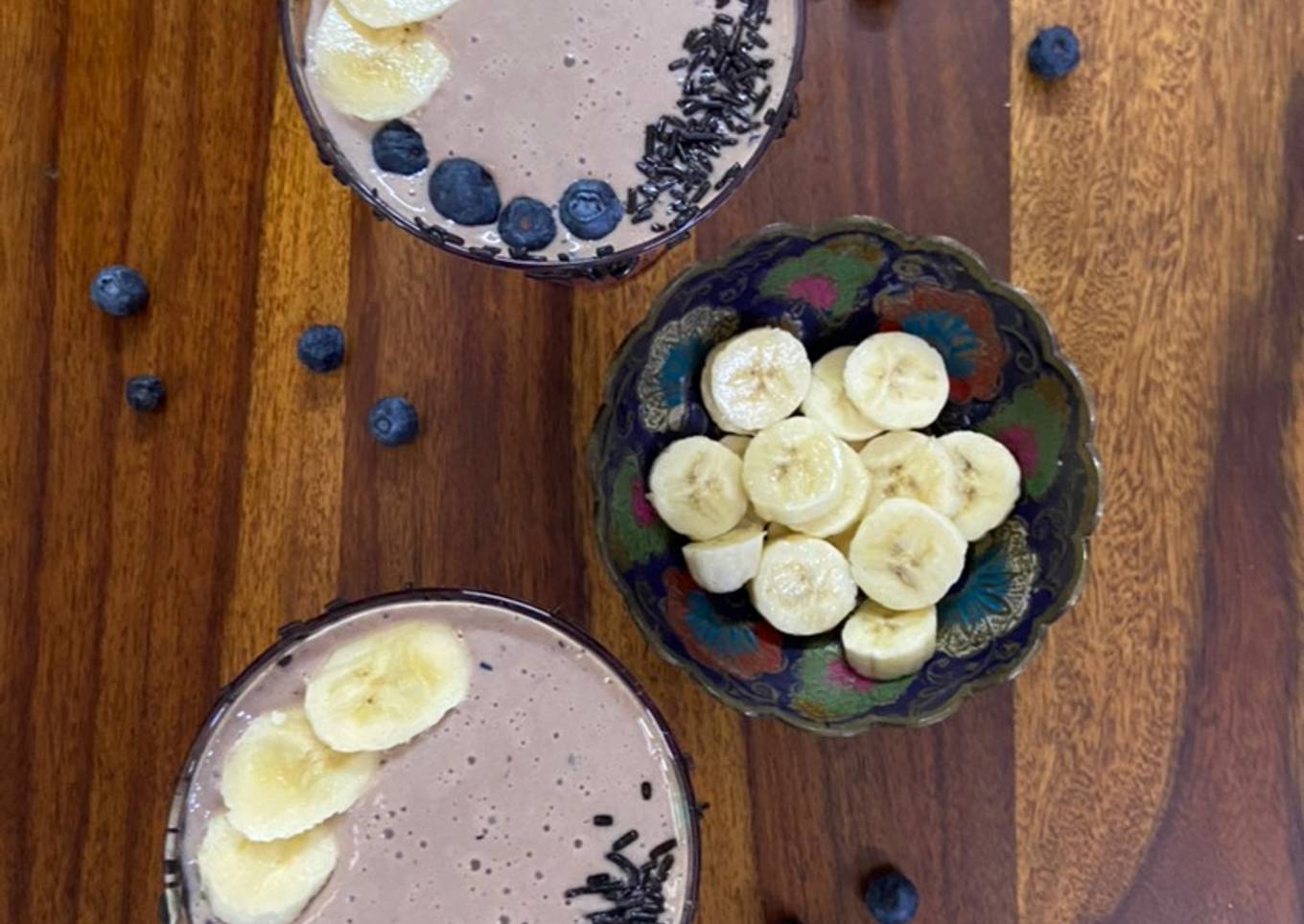 Blueberry Banana Chocolate Smoothie