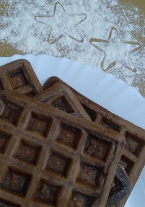 Una foto de Waffles de chocolate