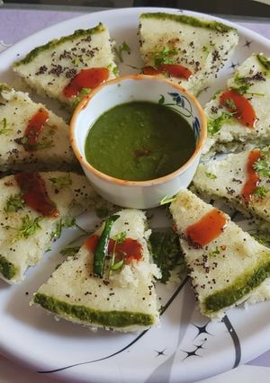 A picture of Instant Rava Dhokla -Healthy breakfast.