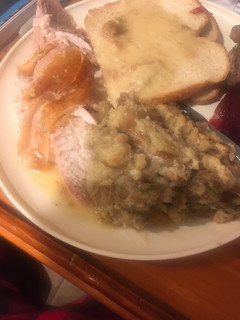 A picture of Turkey with stuffing.