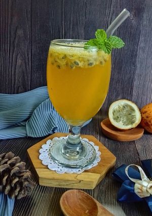 Foto resep (632) Passion Fruit Mocktail (Mocktail Markisa)