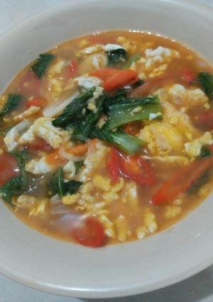 Foto resep Pakcoy Telur Pedas