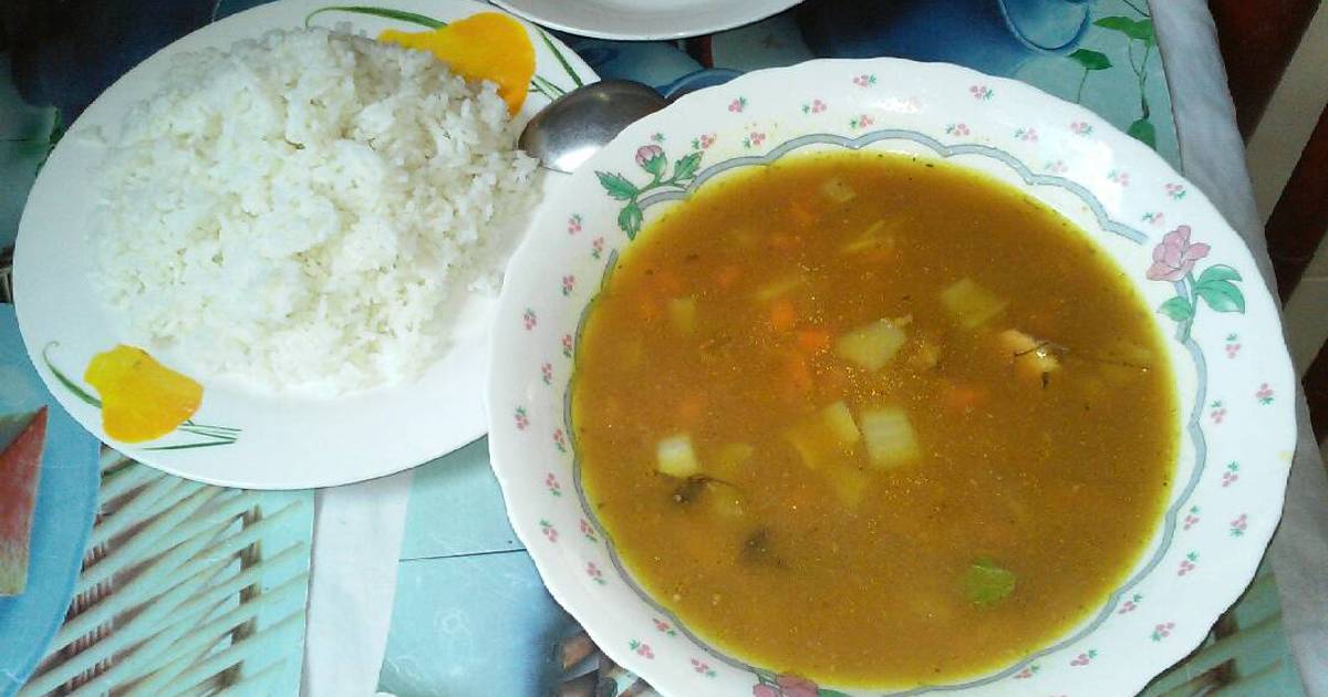 Sopa de pollo y arroz blanco Receta de soneyry aquino- Cookpad