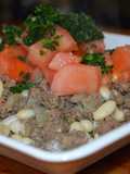 Carne picada a la jardinera con alubias blancas, comida de Reyes-