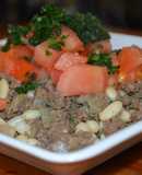 Carne picada a la jardinera con alubias blancas, comida de Reyes-