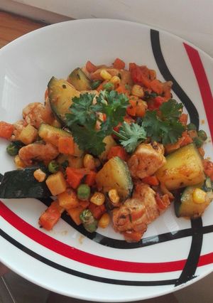 Mediterrán zöldséges csirkemell recept fotója