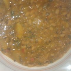 A picture of Beans & sweet potato porridge.