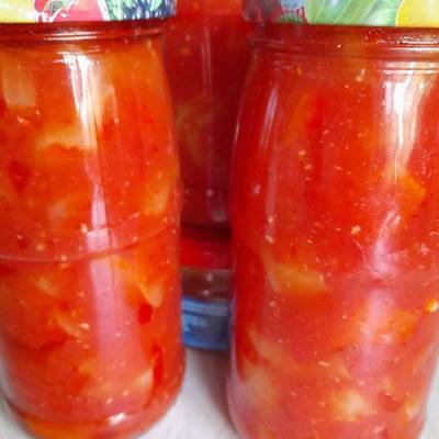 Болгарский перец в томатном соусе на зиму - рецепт консервации с минимальным количеством сахара