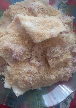 Una foto de Sorrentinos con Crema y Panceta