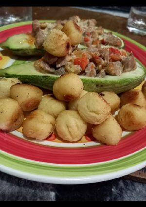 Una foto de Rico zapallo italiano relleno