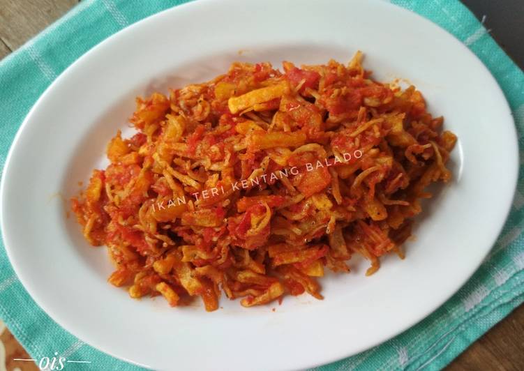 Cara Membuat Ikan teri kentang balado 😋 yang Gurih