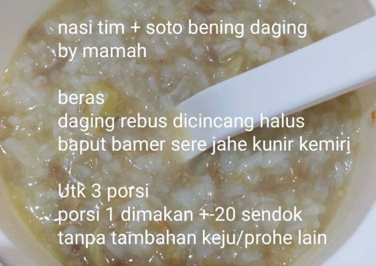 Resep Nasi tim + soto bening daging sapi 8+, Lezat Sekali