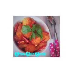 A picture of Ayam pop corn asam pedas.