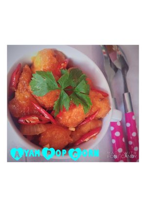 Foto resep Ayam pop corn asam pedas