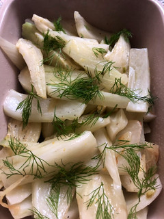 A picture of Caramelised fennel - vegan.