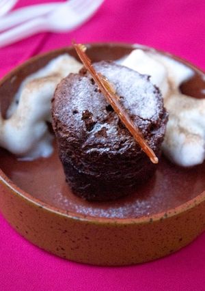 Una foto de Coulant de xocolata al microones