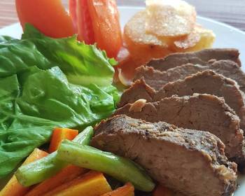 How To Serving Recipe Slow Cooked Beef Steak With Potato Chips Delicious Nutritious