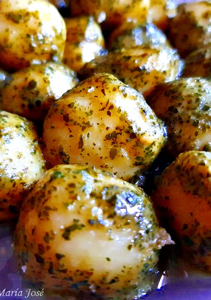 Una foto de Ñoquis al pesto