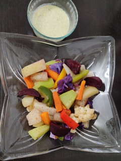 காய்கறி தயிர் டிப் (Steamed Vegetable Curd Dip) (Kaaikari thayir dip recipe in tamil) செய்முறை முக்கிய புகைப்படம்