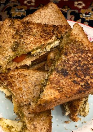 صورة لوصفة توست الحلوم بالزعتر