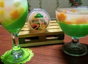 Foto resep Puding Susu Melon x Cocktail