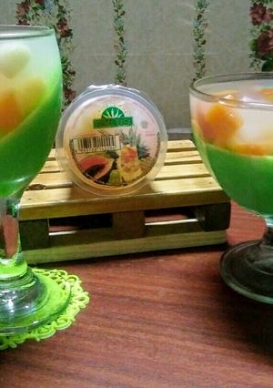 Foto resep Puding Susu Melon x Cocktail