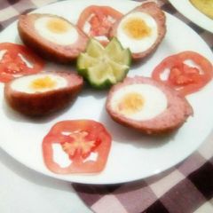 A picture of Scotched eggs.