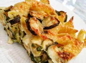 Foto di Penne candela con zucchine al forno,senza besciamella