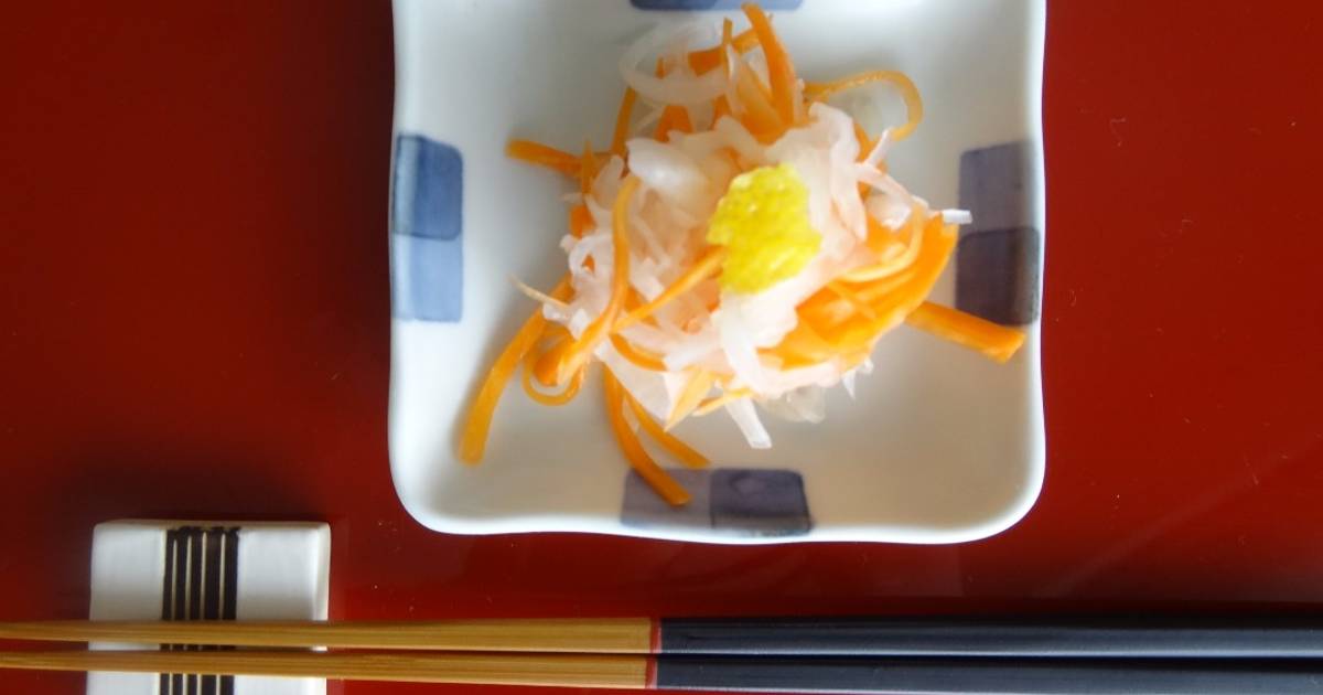 Sliced Daikon and Carrots Pickled in Vinegar Recipe by Sharing Caring