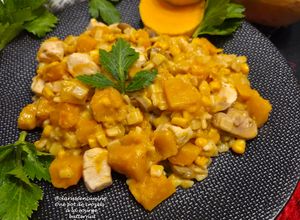 Une photo de One pot de crozets à la courge butternut et au poulet