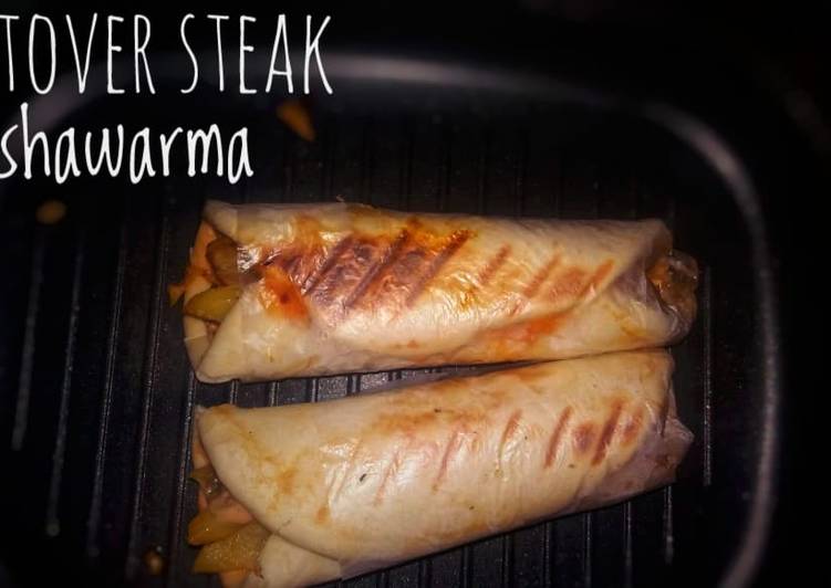 Steps to Make Quick Leftover chicken steak shawarma