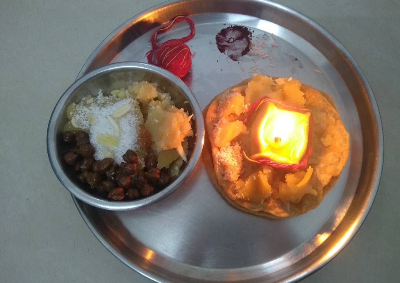 Halwa puri and Black Chana (Durga Ashtami Prasad)