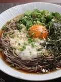 Chilled Soba with Grated Yam and Okra