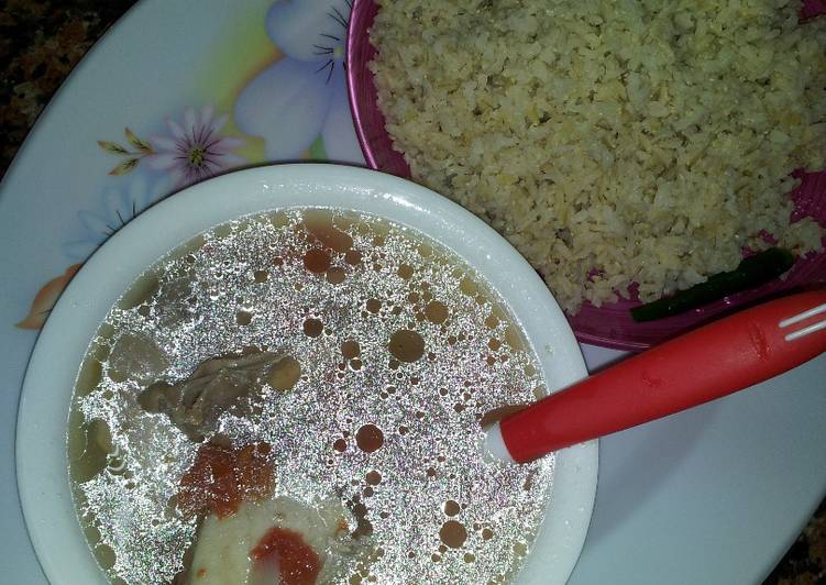 How to Prepare Recipe of Brown Rice With Chicken Soup