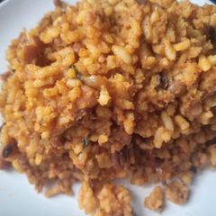 A picture of Beans And Rice Jollof.