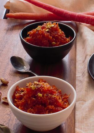 A picture of Carrot Halwa (without milk).