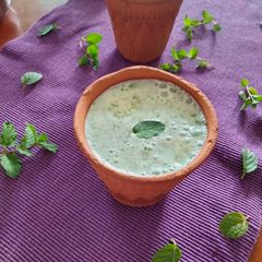 A picture of Pudina chaas.